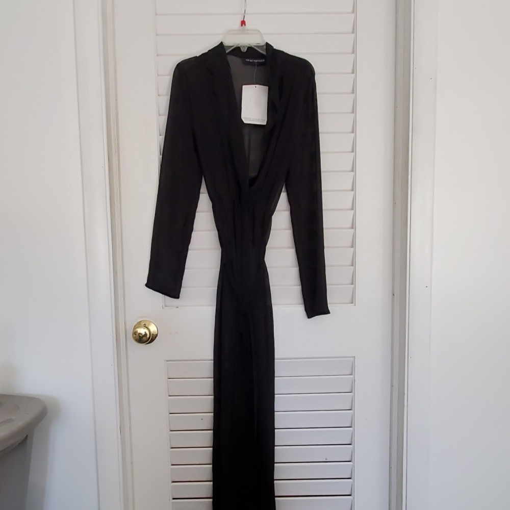 Naked wardrobe sheer black robe one size